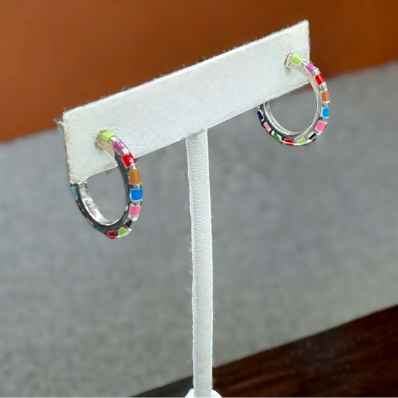 🌺Native American Sterling & Inlaid Stone Earrings - Picture 3 of 10